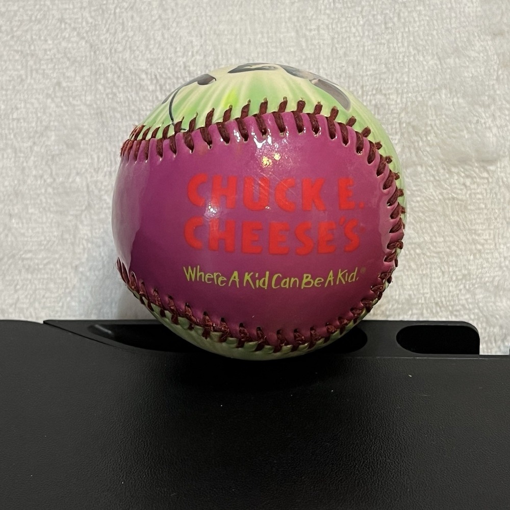 Vintage 1995 Chuck E Cheese Solid Baseball Showbiz Pizza Prize Colorful Hard